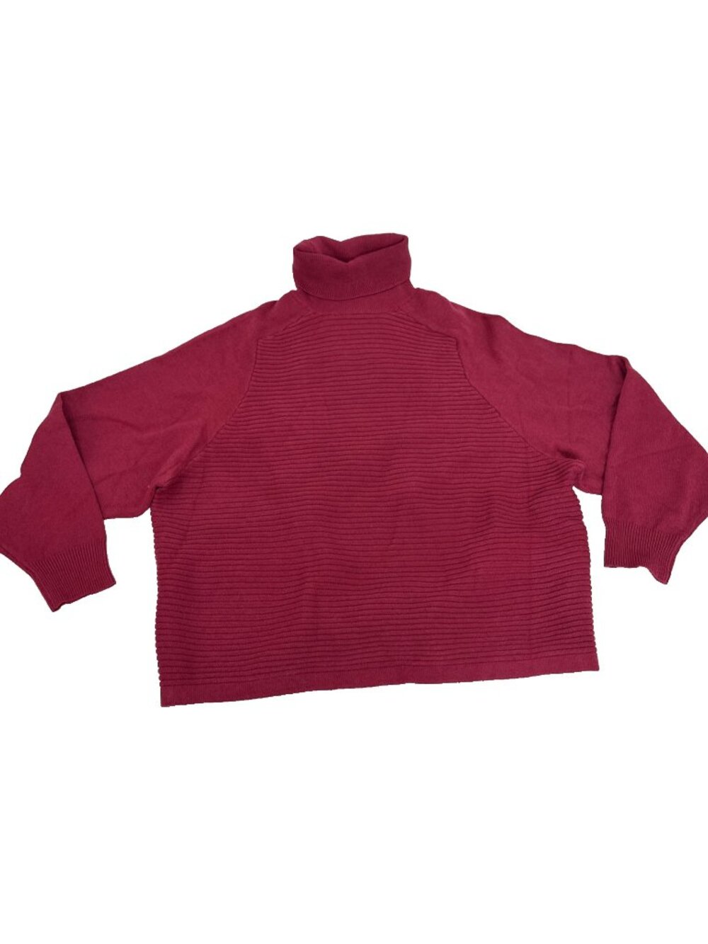 Eloquii Red Burgundy Ribbed Turtle Neck Long Sleeve Sweater Plus Size 18/20